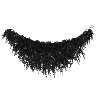 My Texas House Halloween Drapey Faux Cedar Garland, Black, 6'