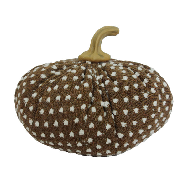Rustic Fabric Pumpkin Ornaments With White Point Pattern