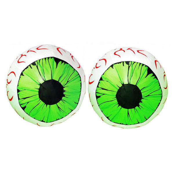2 Pack Halloween Inflatables Decorations Halloween Blow ups Green Eyes for Yard 3 Ft Inflatable Halloween Decor Outdoor with LEDs Halloween Party Supplies Halloween Blow up Decoration