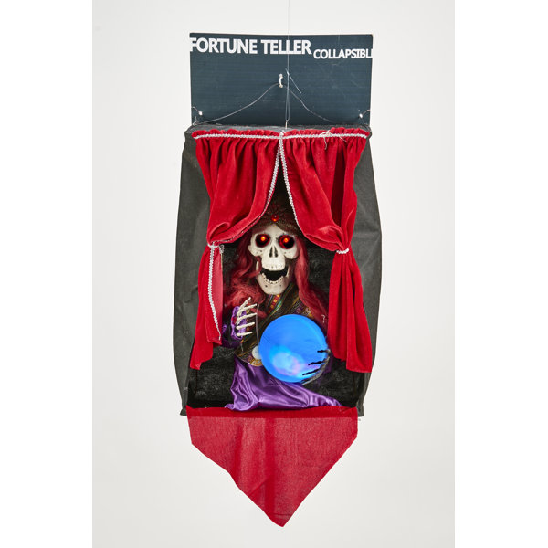 27" Hanging Halloween Animated Fortune Teller with Crystal Ball