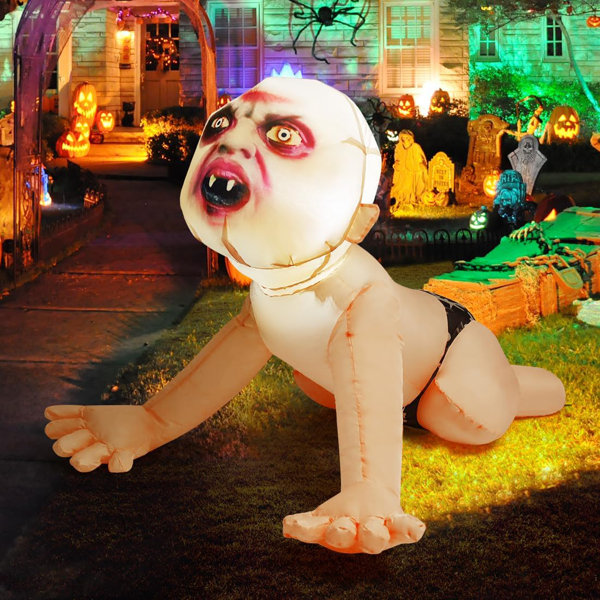 4 FT Halloween Inflatable Zombie with Built-in LED Lights