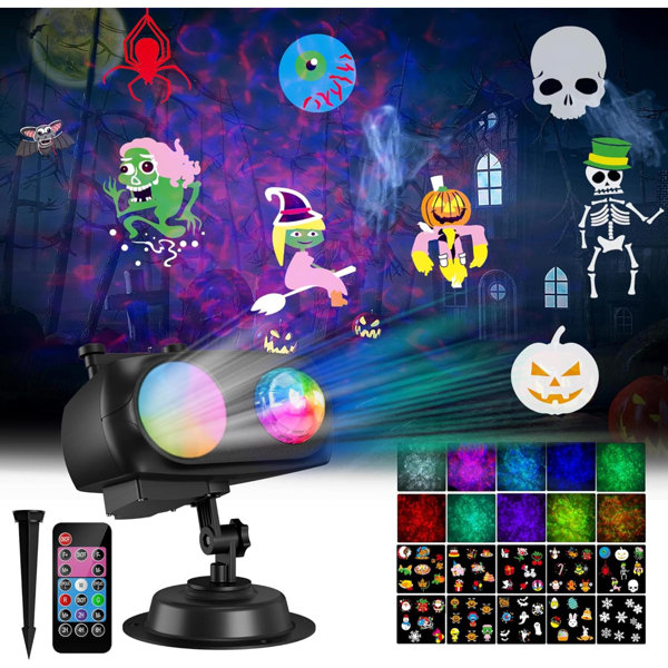 2025 Upgrade Halloween Christmas Projector Lights Decorations, Outdoor Indoor Holiday Projector Lights With Remote And 20 HD Effects(3D Ocean Wave) For Xmas Halloween Party Yard Decor