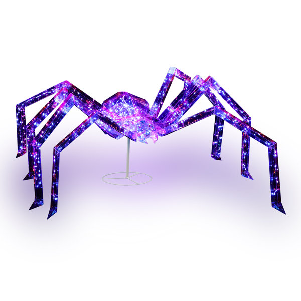 3Ft Halloween Lighted Spider With 340 Lights Outdoor Decoration