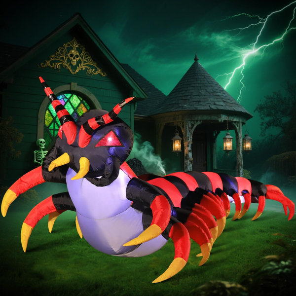 8FT Halloween Inflatable Centipede Decoration - LED Lights Outdoor Holiday Blow Up Decor, Giant Halloween Yard Inflatable For Garden Lawn